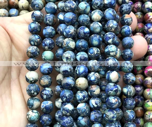 CDE3218 15 inches 8mm round sea sediment jasper beads wholesale