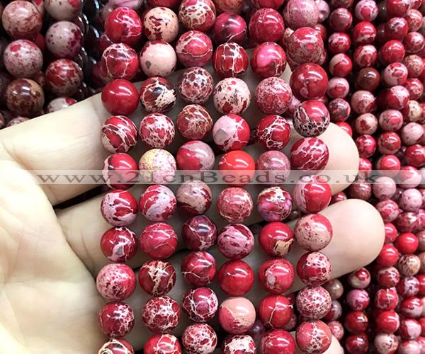 CDE3233 15 inches 8mm round sea sediment jasper beads wholesale