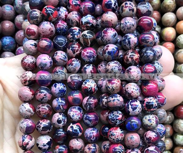 CDE3255 15 inches 8mm round sea sediment jasper beads wholesale