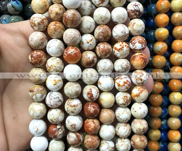 CDE3270 15 inches 8mm round sea sediment jasper beads wholesale