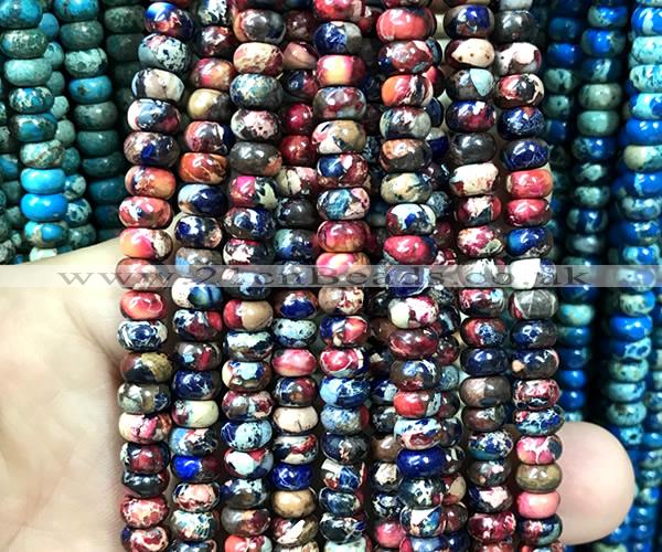 CDE3513 15 inches 4*6mm rondelle sea sediment jasper beads