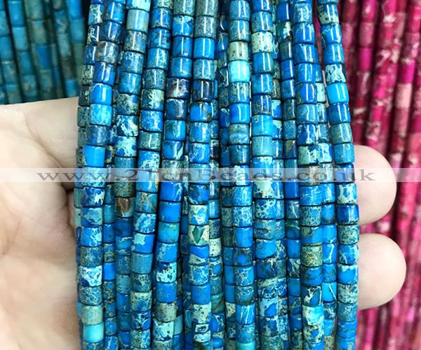 CDE3606 15 inches 4*4mm tube sea sediment jasper beads