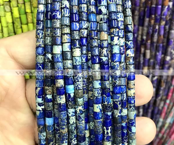 CDE3607 15 inches 4*4mm tube sea sediment jasper beads