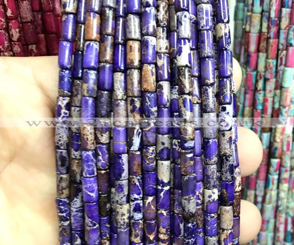 CDE3655 15 inches 4*8mm tube sea sediment jasper beads