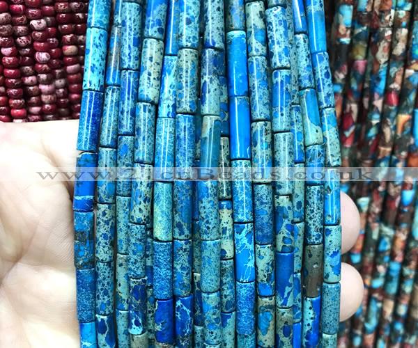 CDE3705 15 inches 4*13mm tube sea sediment jasper beads