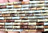 CDE3750 15 inches 5*12mm bamboo sea sediment jasper beads