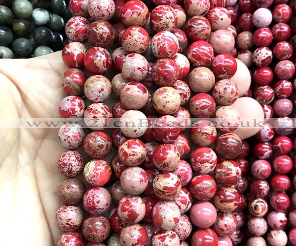 CDE3808 15 inches 10mm round red sea sediment jasper beads