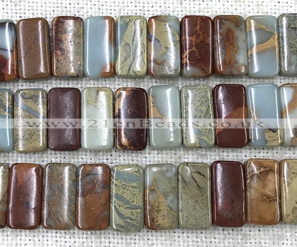 CDE3820 7.5 inches 10*20mm rectangle double drilled sea sediment jasper beads