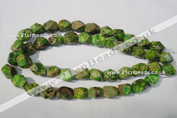 CDI932 15.5 inches 13*17mm faceted nuggets dyed imperial jasper beads