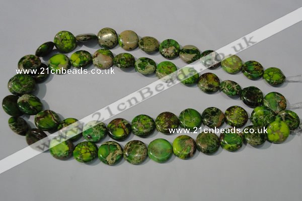 CDI937 15.5 inches 16mm flat round dyed imperial jasper beads