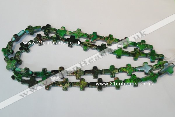 CDT209 15.5 inches 15*20mm cross dyed aqua terra jasper beads