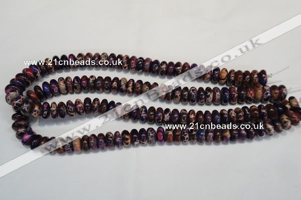 CDT372 15.5 inches 6*12mm rondelle dyed aqua terra jasper beads