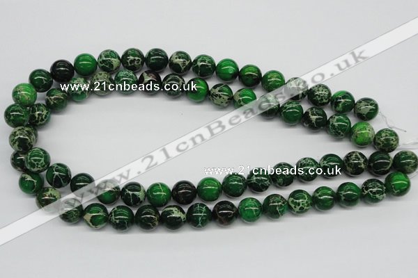 CDT70 15.5 inches 12mm round dyed aqua terra jasper beads