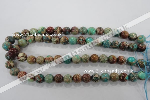 CDT805 15.5 inches 12mm round dyed aqua terra jasper beads wholesale