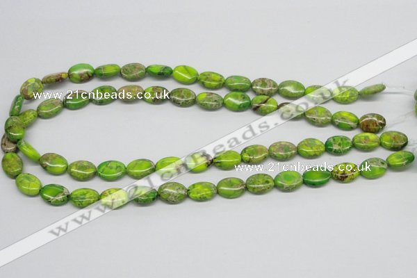 CDT92 15.5 inches 10*14mm oval dyed aqua terra jasper beads