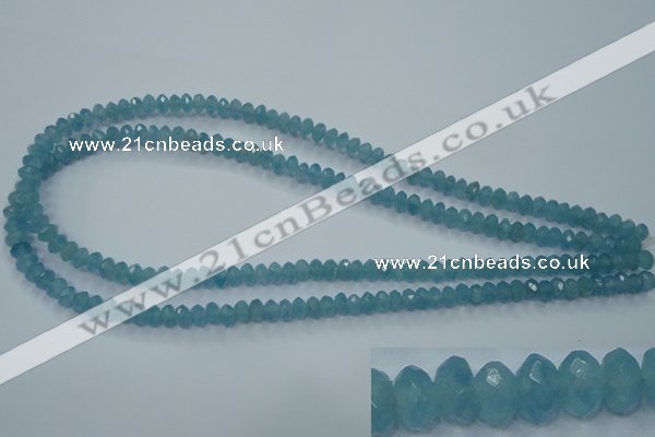 CEQ32 15.5 inches 4*6mm faceted rondelle blue sponge quartz beads