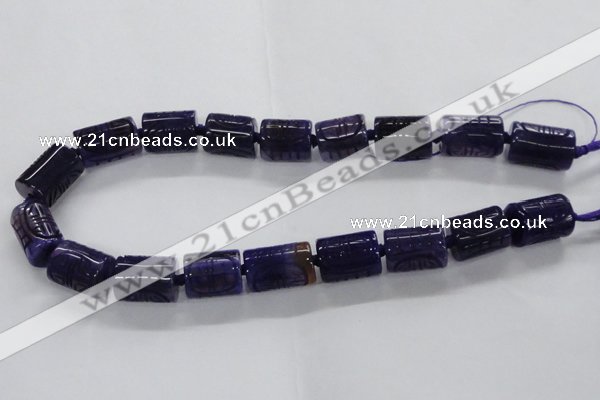 CFG1104 15.5 inches 15*20mm carved tube agate gemstone beads