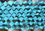 CFG1608 15 inches 8mm four leaf clover synthetic turquoise beads