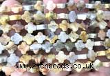 CFG1621 15 inches 8mm four leaf clover yellow crazy lace agate beads