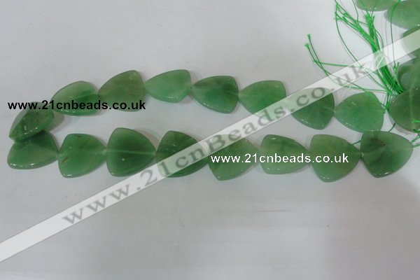 CFG531 15.5 inches 25*25mm carved triangle green aventurine beads