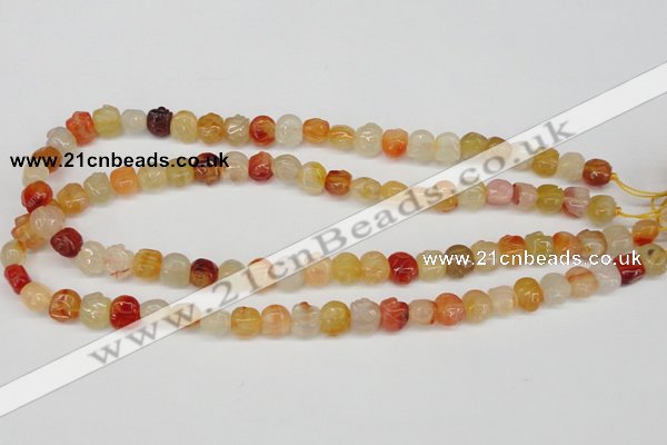 CFG57 15.5 inches 8*10mm carved pig-shaped agate gemstone beads