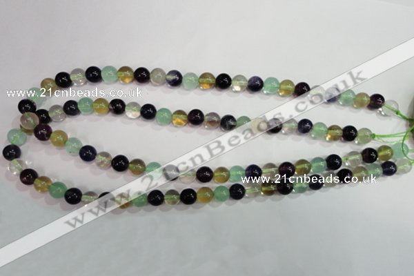 CFL752 15.5 inches 8mm round rainbow fluorite gemstone beads