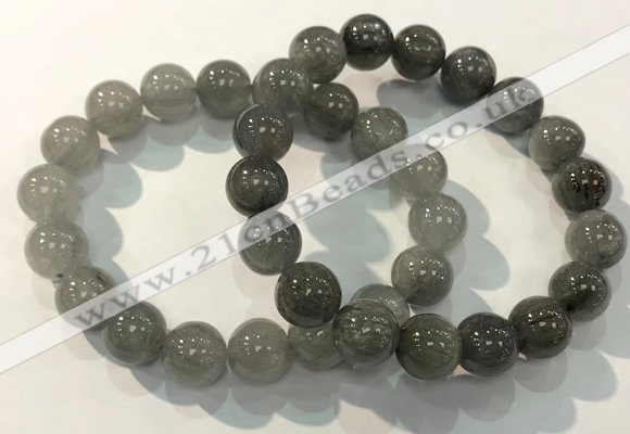 CGB4105 7.5 inches 12mm round rutilated quartz beaded bracelets