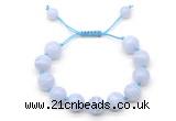 CGB8604 12mm round blue lace agate adjustable macrame bracelets