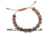 CGB9109 8mm, 10mm elephant skin jasper & rondelle hematite adjustable bracelets