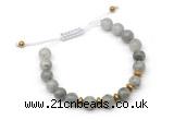 CGB9119 8mm, 10mm labradorite & rondelle hematite adjustable bracelets