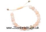 CGB9144 8mm, 10mm pink aventurine & cross hematite adjustable bracelets