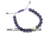 CGB9164 8mm, 10mm amethyst & cross hematite adjustable bracelets