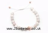 CGB9488 8mm, 10mm white crazy lace agate & cross hematite adjustable bracelets