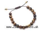 CGB9500 8mm, 10mm yellow tiger eye & rondelle hematite adjustable bracelets