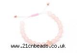 CGB9527 8mm, 10mm matte rose quartz & cross hematite adjustable bracelets