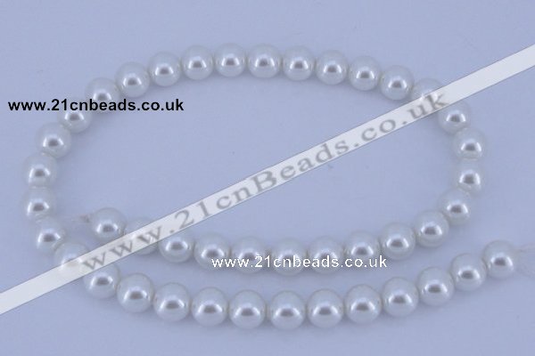 CGL02 10PCS 16 inches 6mm round dyed glass pearl beads wholesale