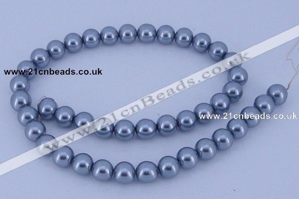 CGL185 5PCS 16 inches 10mm round dyed glass pearl beads wholesale