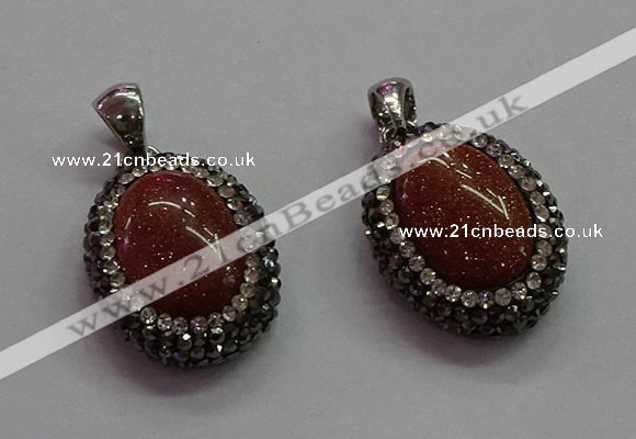 CGP1509 18*25mm oval goldstone pendants wholesale