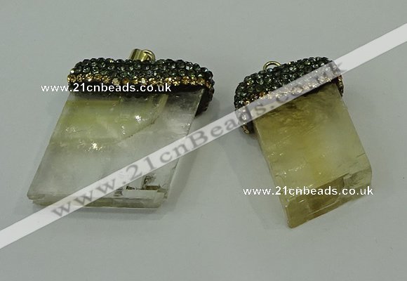 CGP217 20*30mm - 25*40mm freeform citrine gemstone pendants