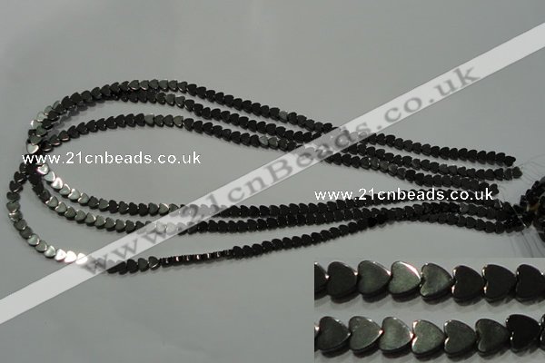 CHE266 15.5 inches 4*4mm heart hematite beads wholesale