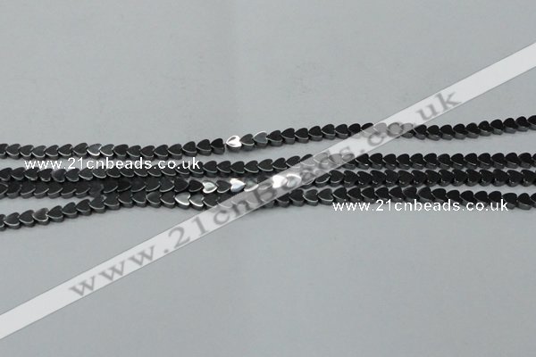 CHE990 15.5 inches 4*4mm heart hematite beads wholesale