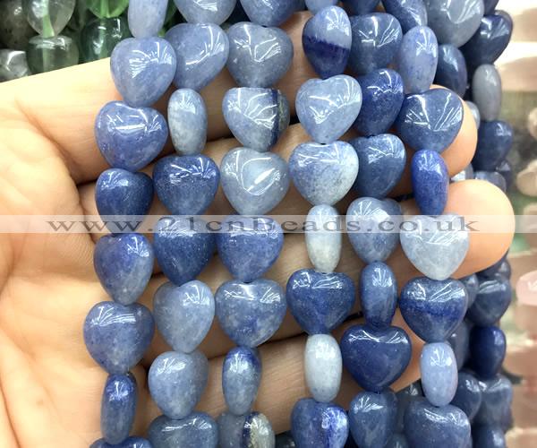 CHG154 15 inches 12mm heart blue aventurine jade beads wholesale