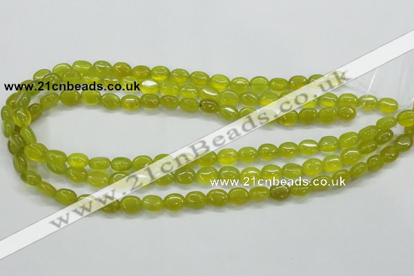 CKA31 15.5 inches 8*10mm oval Korean jade gemstone beads