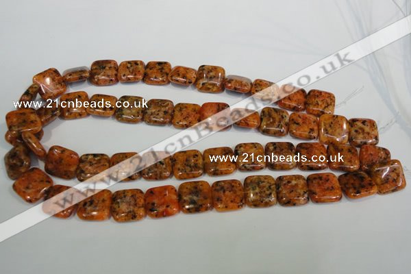 CLJ271 15.5 inches 16*16mm square dyed sesame jasper beads wholesale