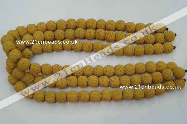 CLV370 15.5 inches 12mm ball dyed lava beads wholesale