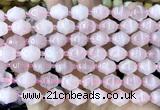 CME601 15 inches 10*11mm bicone rose quartz beads wholesale