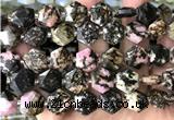 CME760 15 inches 12mm faceted hexagon rhodonite gemstone beads