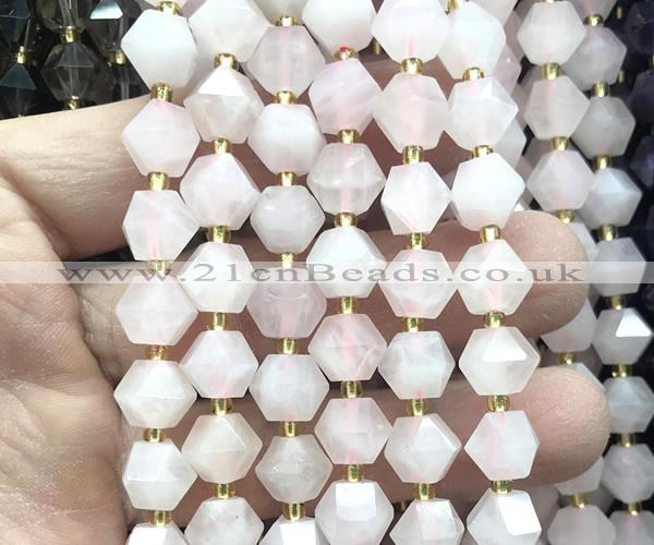 CME801 15 inches 8*10mm faceted bicone rose quartz beads