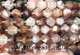 CME813 15 inches 8*10mm faceted bicone red quartz beads