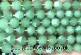 CME840 15 inches 8*10mm faceted bicone green aventurine jade beads